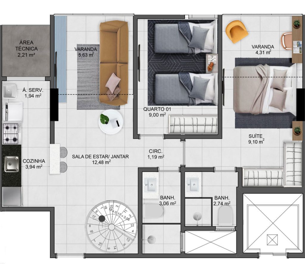 Imagem Apartamento com 2 Quartos à Venda, 60 m² em Interlagos - Vila Velha