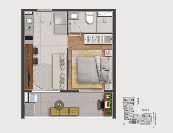 Imagem Apartamento com 1 Quarto à Venda, 28 m² em Presidente Altino - Osasco