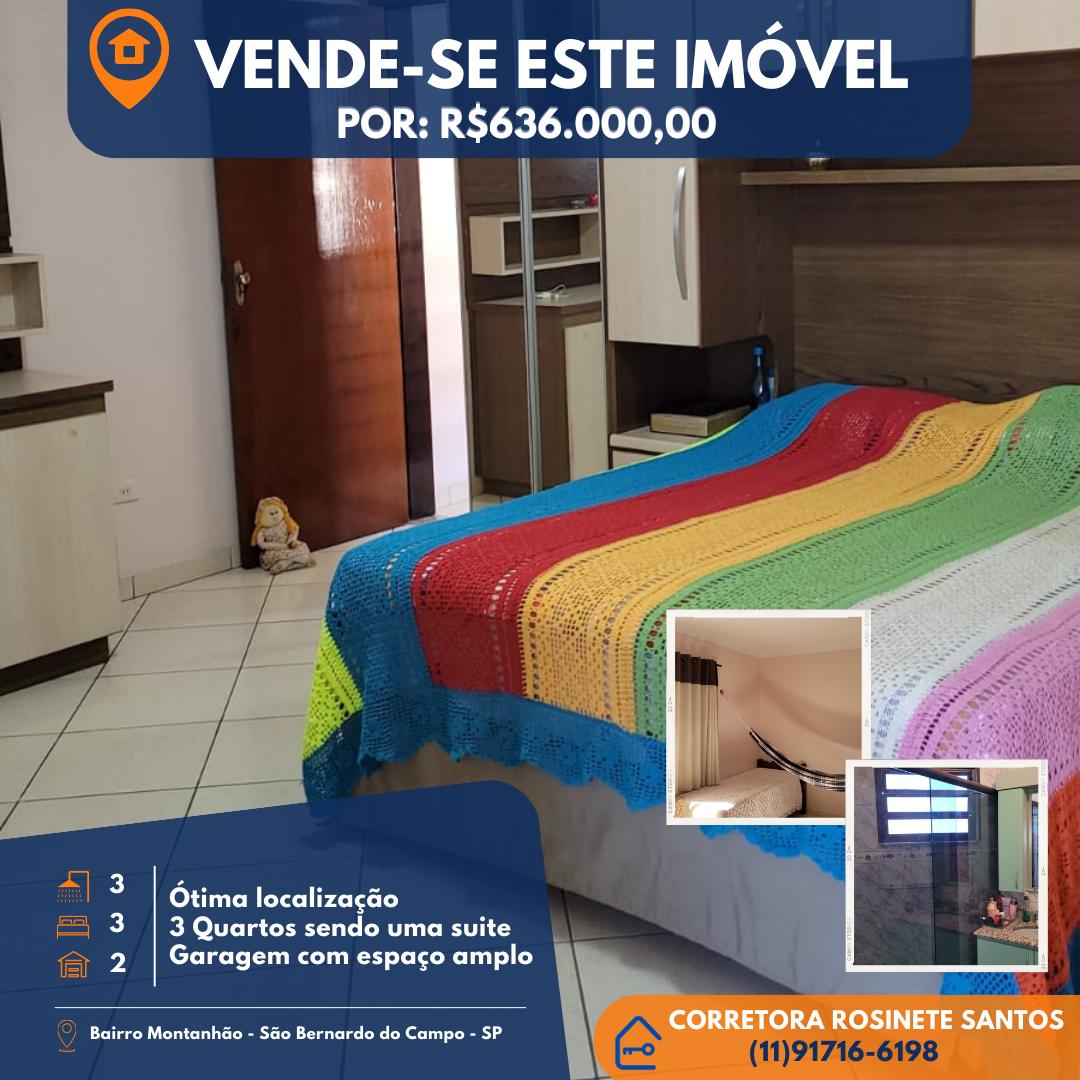 Imagem Sobrado com 3 Quartos à Venda, 284 m²em Montanhão - São Bernardo do Campo