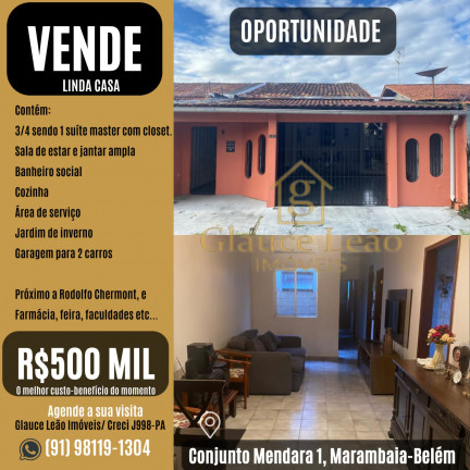 Imagem Casa com 3 Quartos à Venda, 120 m² em Marambaia - Belém