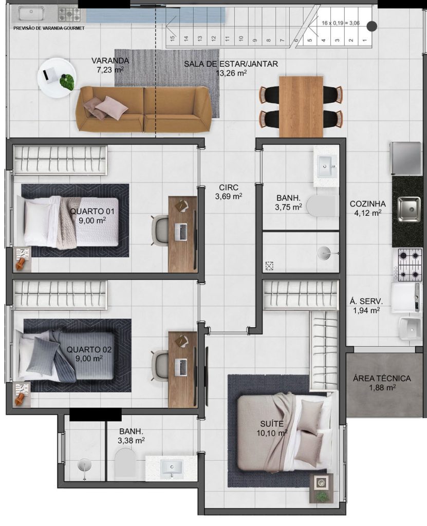 Imagem Apartamento com 2 Quartos à Venda, 60 m² em Interlagos - Vila Velha