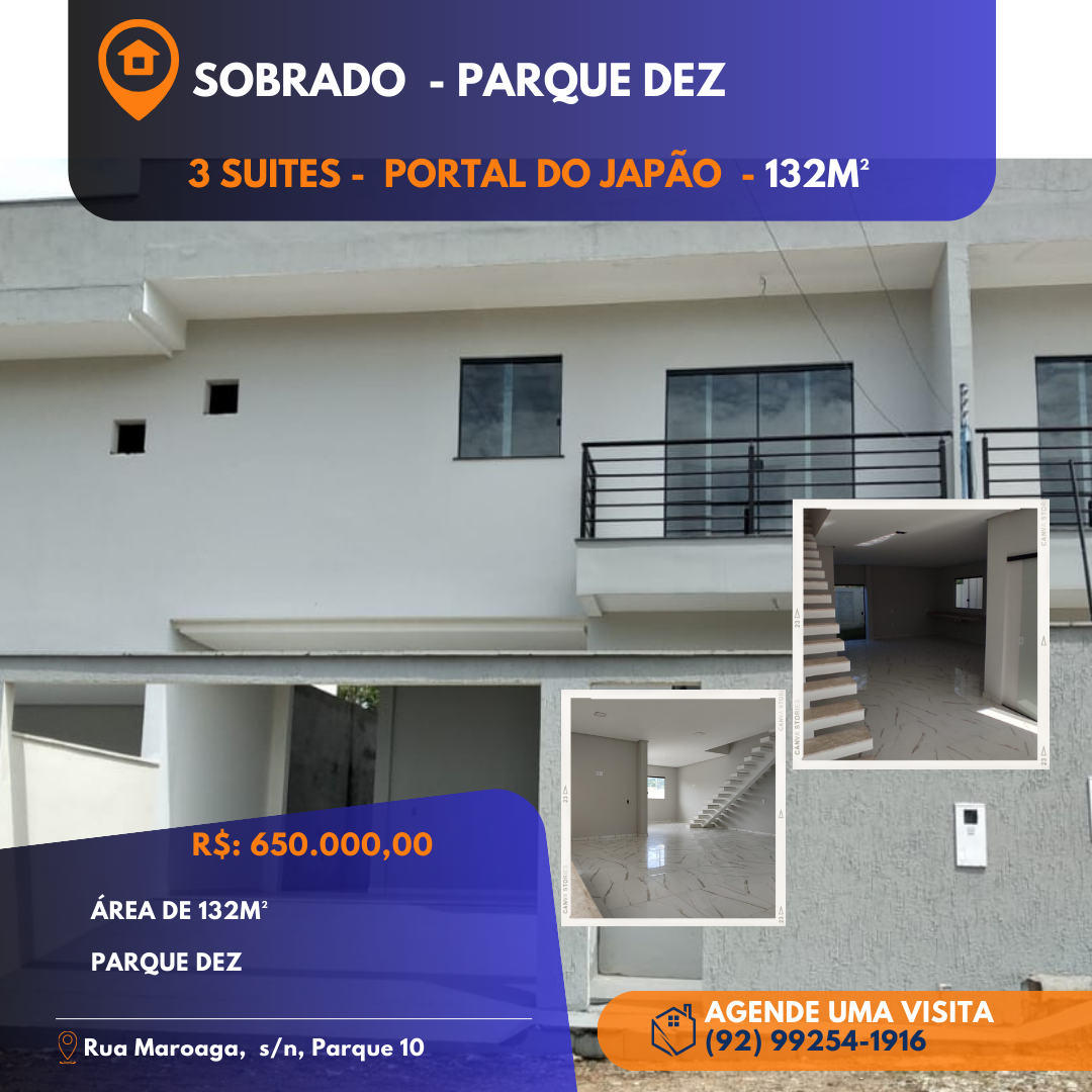 Imagem Sobrado com 3 Quartos à Venda, 132 m²em Parque 10 de Novembro - Manaus
