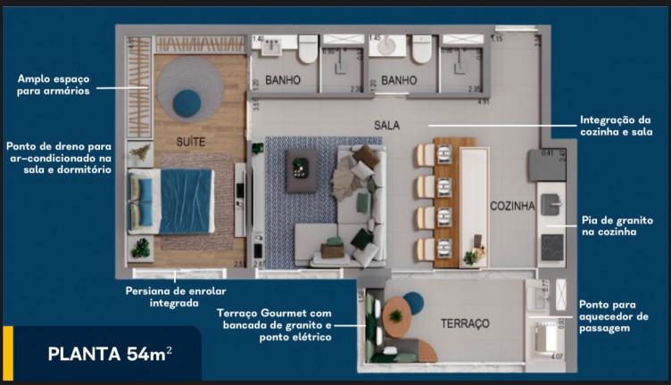 Imagem Apartamento com 1 Quarto à Venda, 49 m² em Jardim Esperança - Barueri