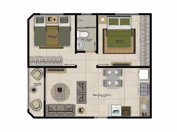 Imagem Apartamento com 2 Quartos à Venda, 49 m² em Tenoné - Belém