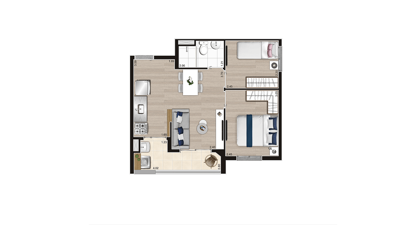 Imagem Apartamento com 2 Quartos à Venda, 43 m²em Jardim Maringá - São Paulo