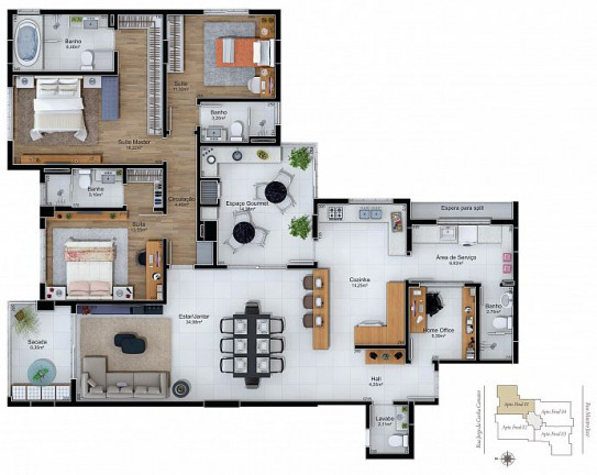 Imagem Apartamento com 3 Quartos à Venda, 155 m²em Michel - Criciúma