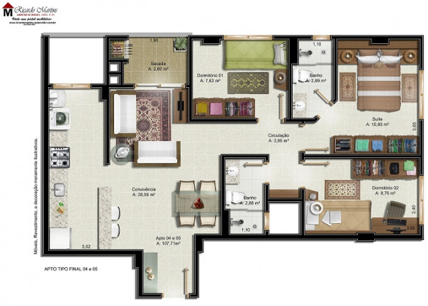 Imagem Apartamento com 2 Quartos à Venda, 76 m² em Centro - Criciúma Imagem Apartamento com 2 Quartos à Venda, 76 m² em Centro - Criciúma