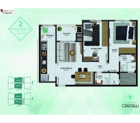 Imagem Apartamento com 2 Quartos à Venda, 65 m² em Presidente Vargas - Içara Imagem Apartamento com 2 Quartos à Venda, 65 m² em Presidente Vargas - Içara