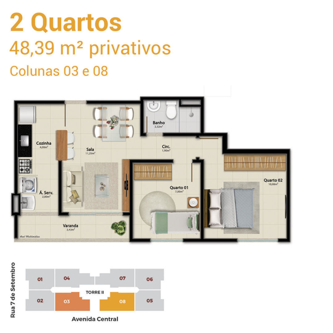 Imagem Apartamento com 2 Quartos à Venda, 55 m²em Jardim Tropical - Serra Imagem Apartamento com 2 Quartos à Venda, 55 m²em Jardim Tropical - Serra