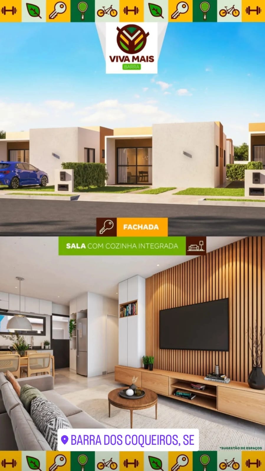Imagem Casa de Condomínio com 2 Quartos à Venda, 57 m²em Povoado Olhos D'Água - Barra dos Coqueiros