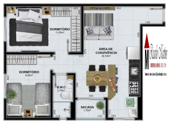 Imagem Apartamento com 2 Quartos à Venda, 53 m² em Santa Augusta - Criciúma Imagem Apartamento com 2 Quartos à Venda, 53 m² em Santa Augusta - Criciúma