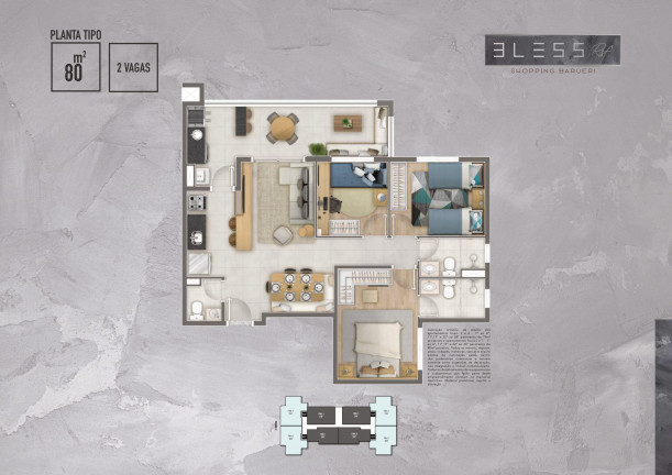 Imagem Apartamento com 3 Quartos à Venda, 80 m² em Nova Aldeinha/Aldeia - Barueri