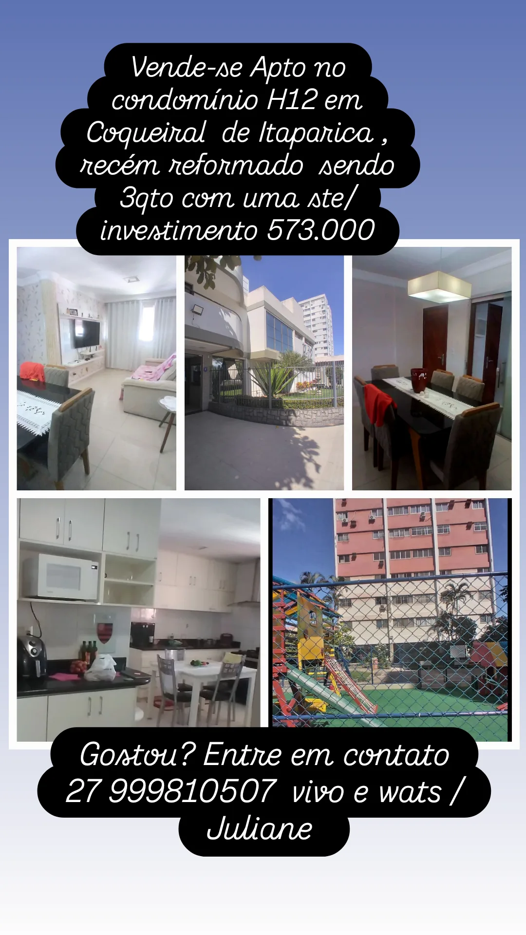 Imagem Apartamento com 3 Quartos à Venda, 100 m²em Coqueiral de Itaparica - Vila Velha Imagem Apartamento com 3 Quartos à Venda, 100 m²em Coqueiral de Itaparica - Vila Velha