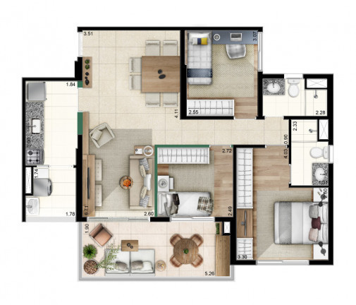 Imagem Apartamento com 3 Quartos à Venda, 87 m²em Jardim Caboré - São Paulo