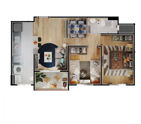 Imagem Apartamento com 2 Quartos à Venda, 50 m²em Jardim Record - Taboão da Serra