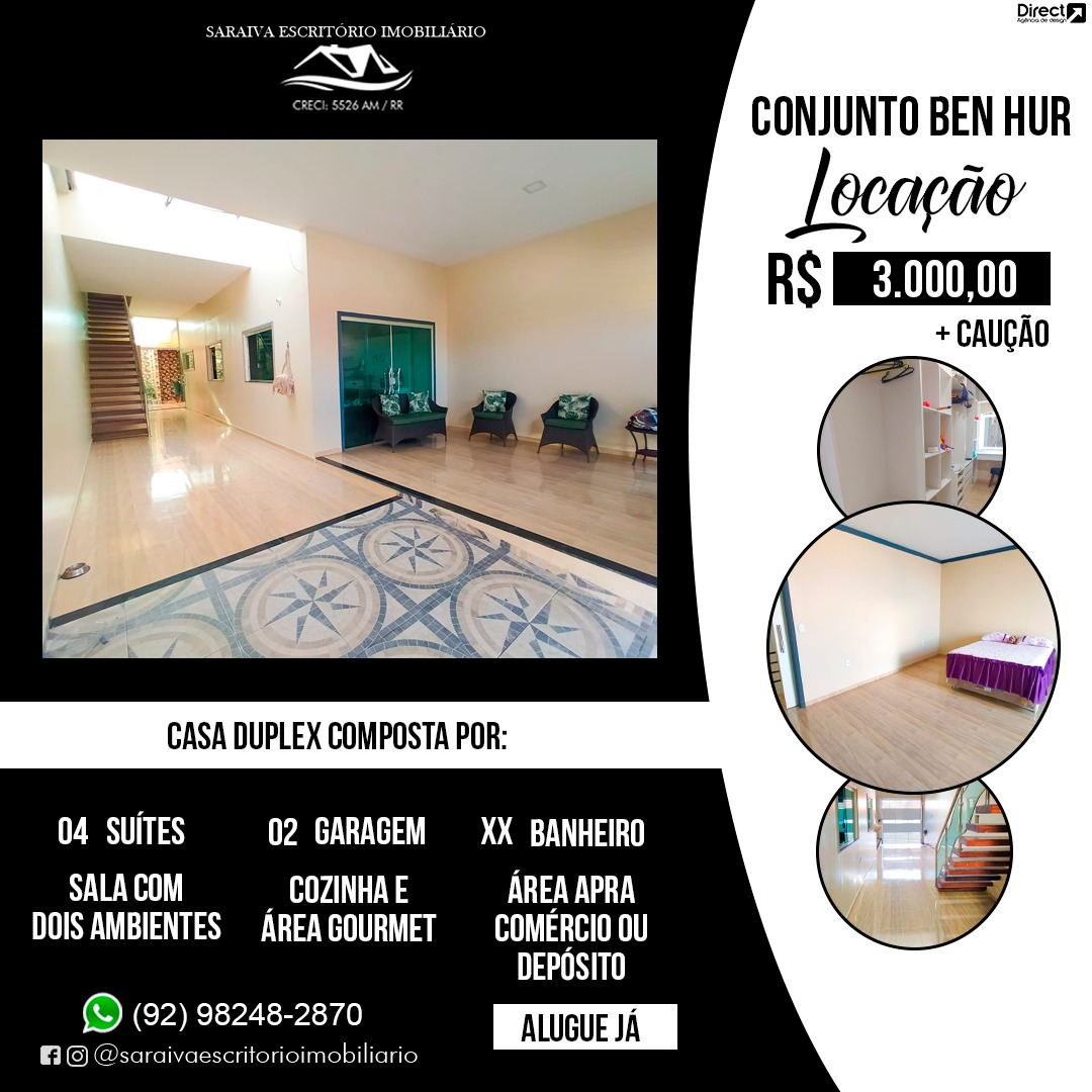 Casa com 4 Quartos para Alugar, 100 m²em Cidade de Deus - Manaus