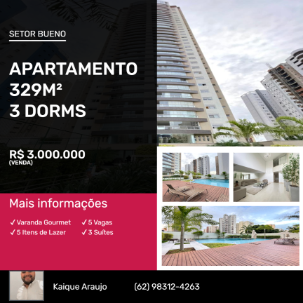 Apartamento com 3 Quartos à Venda,  em Setor Bueno - Goiânia