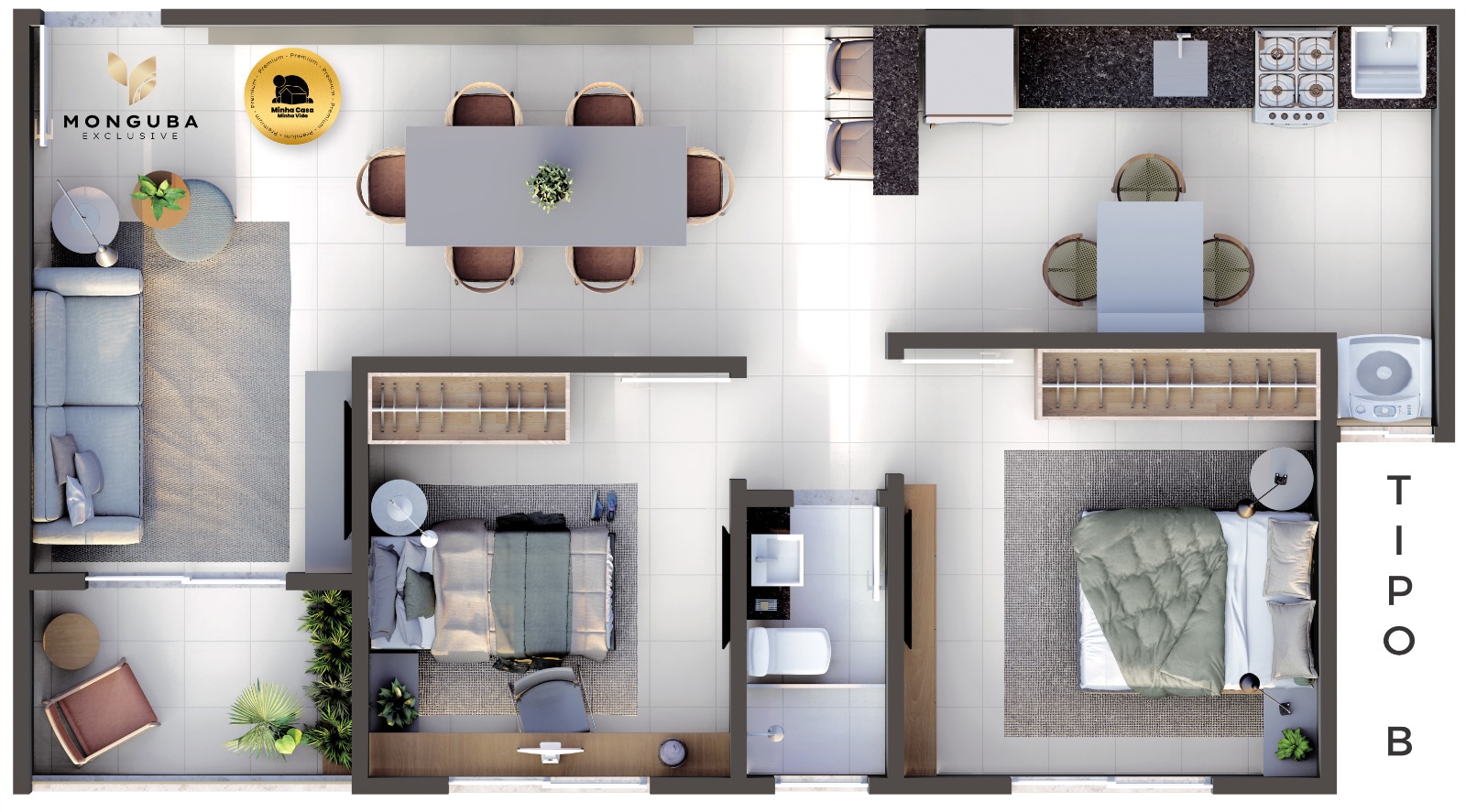 Imagem Apartamento com 2 Quartos à Venda, 60 m²em Pavuna - Pacatuba