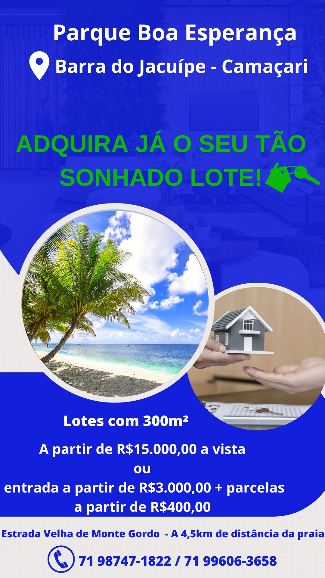 Terreno à Venda, 300 m²em Barra do Jacuípe - Camaçari