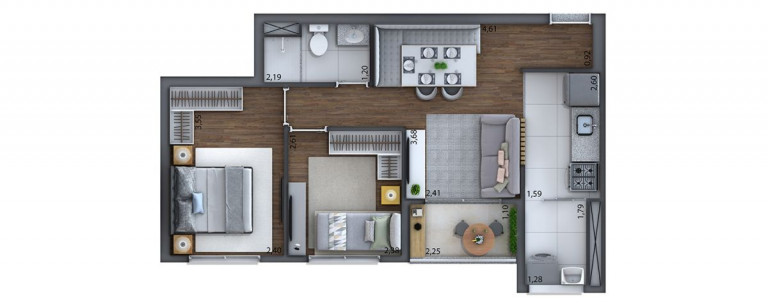 Apartamento com 3 Quartos à Venda, 58 m² em Campininha - São Paulo