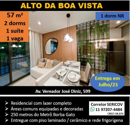 Imagem Apartamento com 2 Quartos à Venda, 57 m² em Santo Amaro - São Paulo