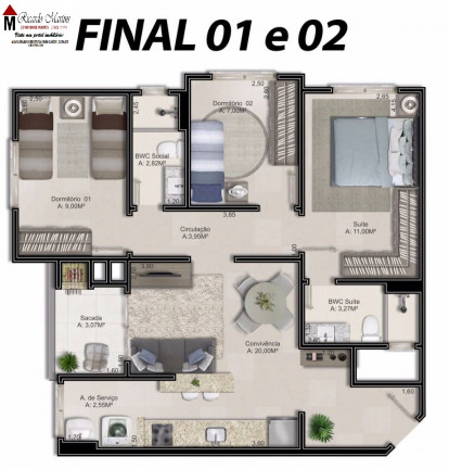 Imagem Apartamento com 2 Quartos à Venda, 58 m²em Mina do Mato - Criciúma Imagem Apartamento com 2 Quartos à Venda, 58 m²em Mina do Mato - Criciúma