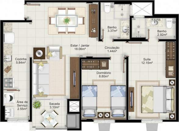 Imagem Apartamento com 3 Quartos à Venda, 77.740 m² em Centro - Balneário Rincão
