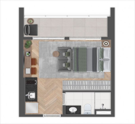 Imagem Apartamento com 1 Quarto à Venda,  em Jardim das Acácias - São Paulo