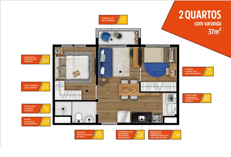 Imagem Apartamento com 2 Quartos à Venda, 41 m²em Bom Retiro - São Paulo