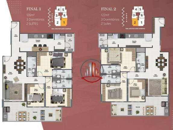 Imagem Apartamento com 3 Quartos à Venda, 127 m² em Guilhermina - Praia Grande