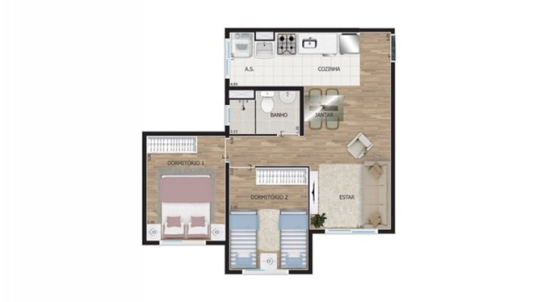 Imagem Apartamento com 2 Quartos para Alugar, 45 m² em Jardim Íris - São Paulo