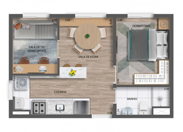 Apartamento com 2 Quartos à Venda, 46 m² em Campos Elíseos - São Paulo