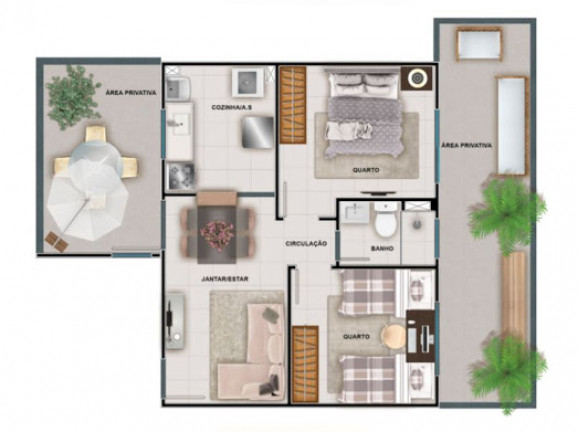 Imagem Apartamento com 2 Quartos à Venda, 44 m² em Centro - Nova Iguaçu