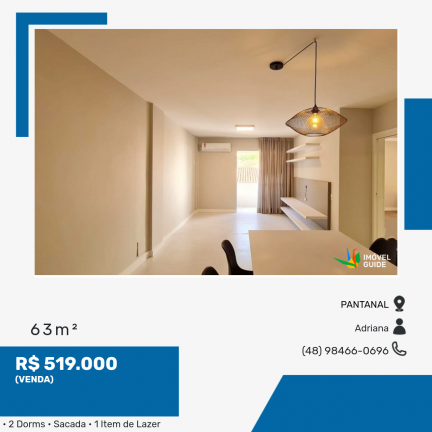 Apartamento com 2 Quartos à Venda, 63 m² em Pantanal - Florianópolis