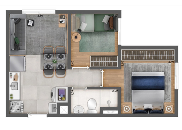 Imagem Apartamento com 2 Quartos à Venda,  em Vila Ré - São Paulo