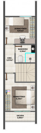 Sobrado com 2 Quartos à Venda, 67 m² em Jardim Paraíso - Joinville