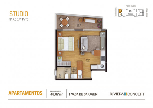 Imagem Studio com 1 Quarto à Venda, 46 m² em Praia Brava de Itajaí - Itajaí