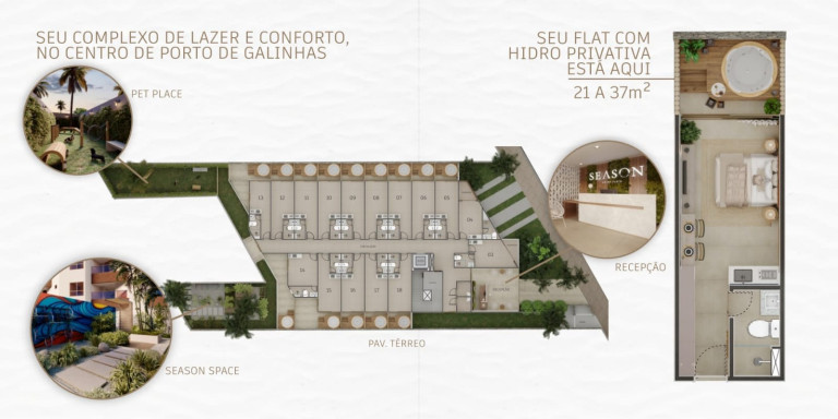 Imagem Apartamento com 1 Quarto à Venda, 20 m² em Porto de Galinhas - Ipojuca