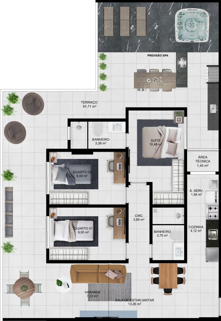 Imagem Apartamento com 2 Quartos à Venda, 60 m² em Interlagos - Vila Velha