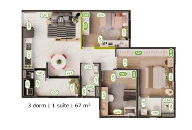 Imagem Apartamento com 2 Quartos à Venda, 56 m² em Mogi Moderno - Mogi das Cruzes