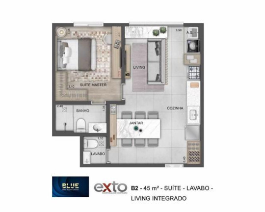 Imagem Apartamento com 2 Quartos à Venda, 62 m²em Instituto de Previdência - São Paulo