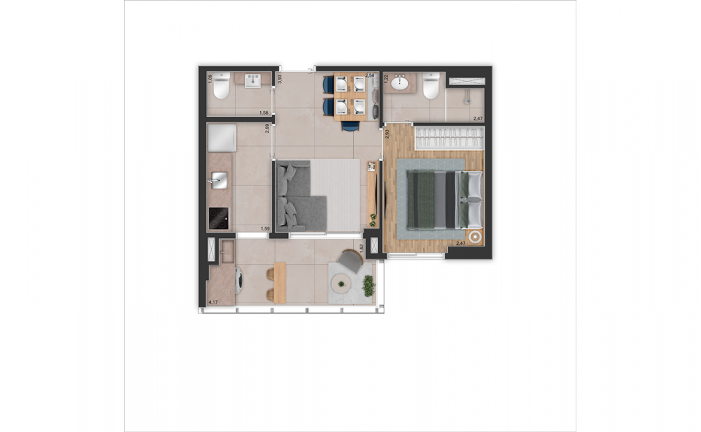 Imagem Apartamento com 1 Quarto à Venda, 38 m² em Brooklin Paulista - São Paulo