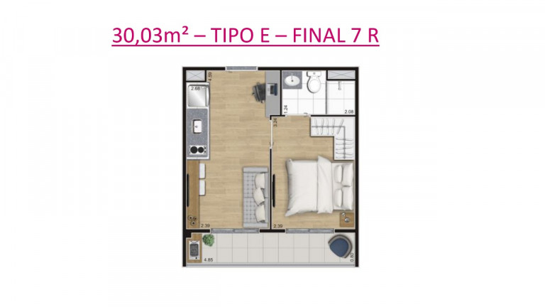 Imagem Studio com 2 Quartos à Venda, 43 m² em Belenzinho - São Paulo