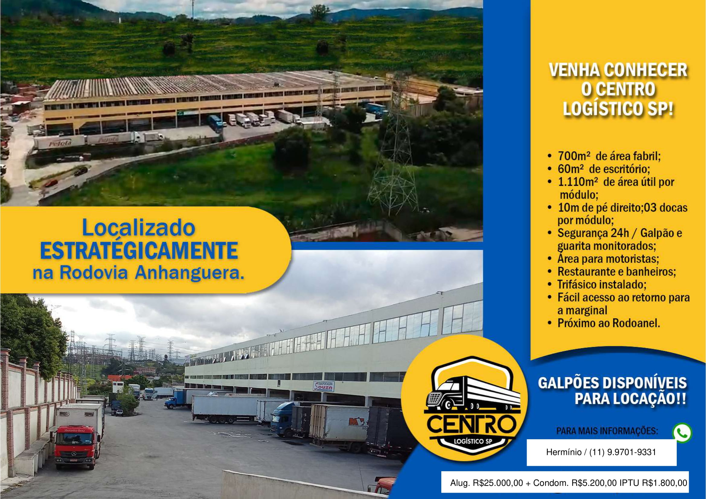 Galpão para Alugar, 760 m² em Parque Anhangüera (São Domingos) - São Paulo