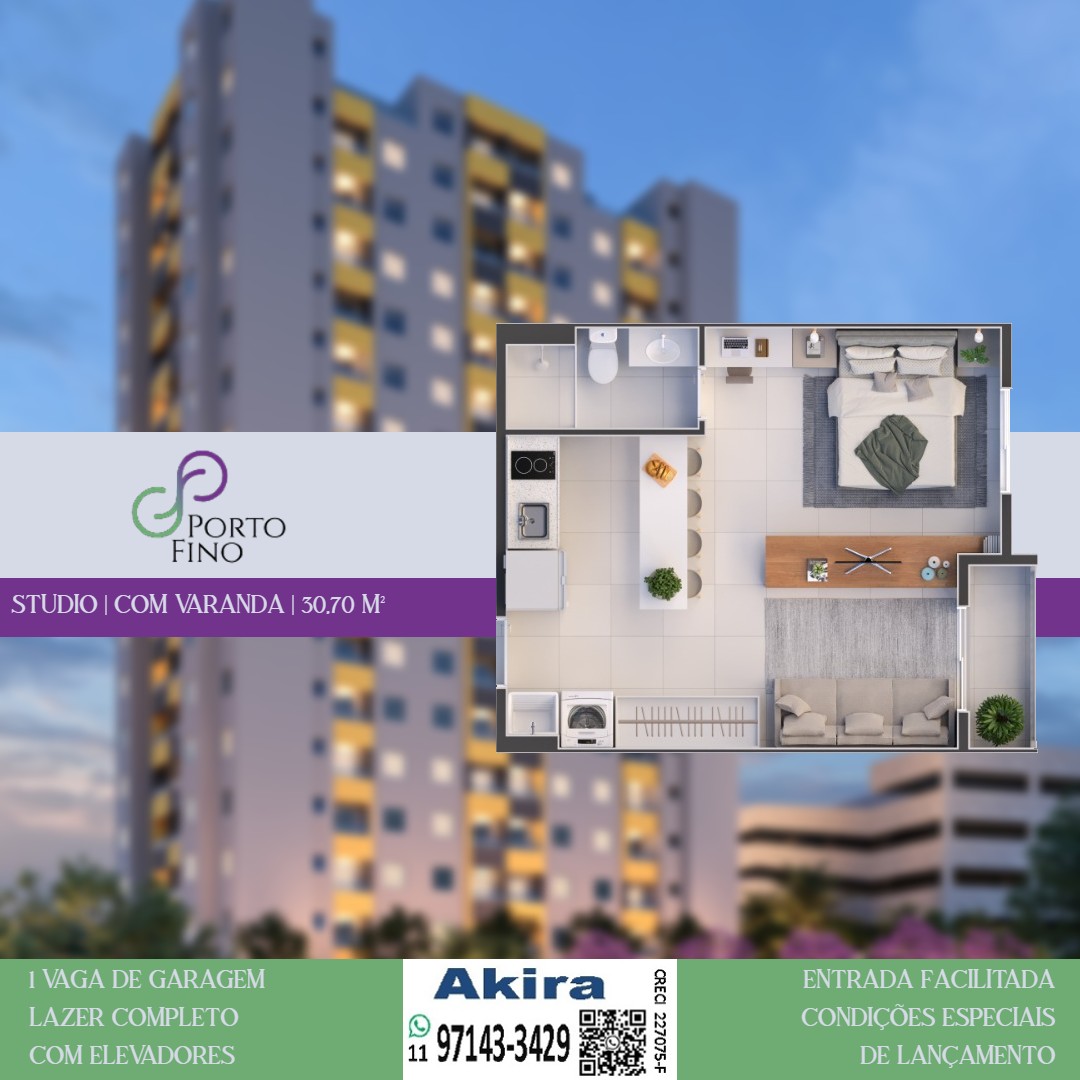 Imagem Apartamento com 1 Quarto à Venda, 30 m² em Mogi Moderno - Mogi das Cruzes