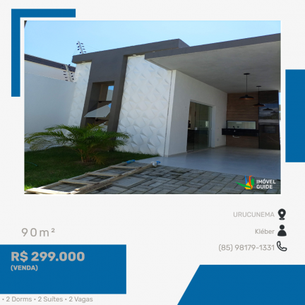 Imagem Casa com 2 Quartos à Venda, 90 m² em Urucunema - Eusébio
