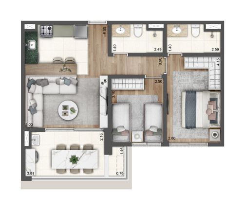 Imagem Apartamento com 2 Quartos à Venda,  em Chácara Inglesa - São Paulo