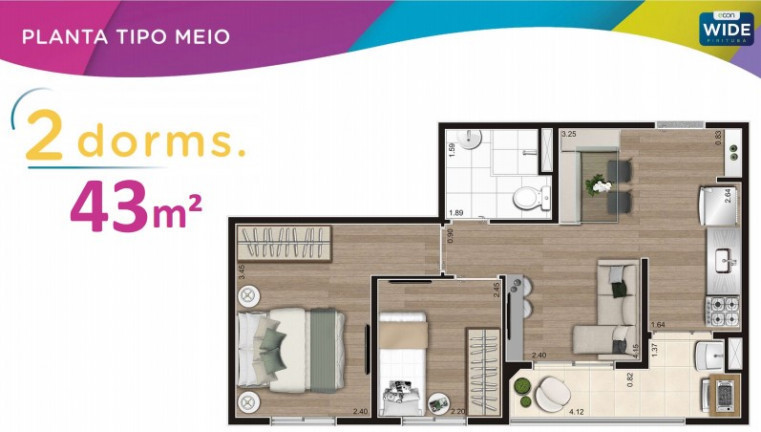 Imagem Apartamento com 2 Quartos à Venda, 43 m²em Vila Pirituba - São Paulo