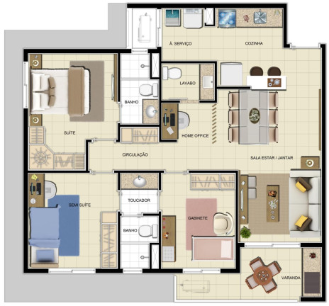 Imagem Apartamento com 3 Quartos à Venda, 86 m² em Flores - Manaus Imagem Apartamento com 3 Quartos à Venda, 86 m² em Flores - Manaus