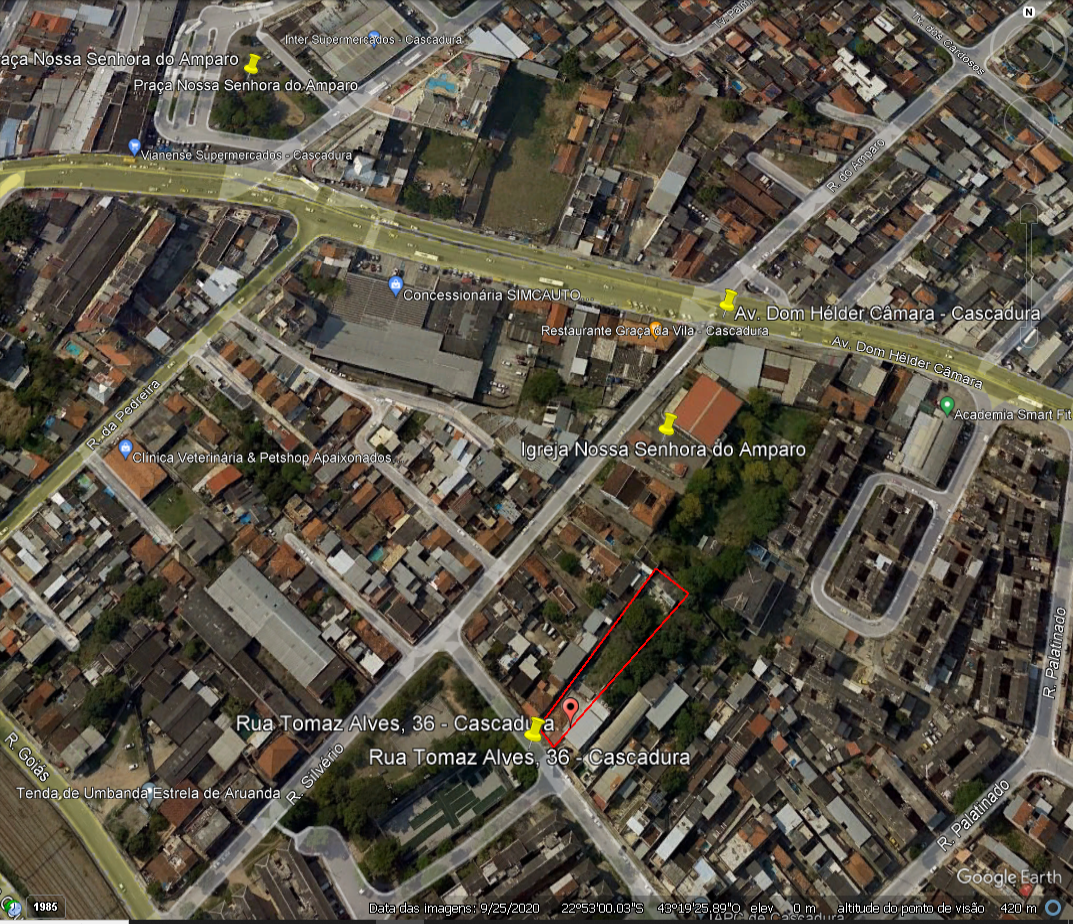 Terreno à Venda, 1.100 m²em Cascadura - Rio de Janeiro